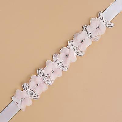 Baby Girls Floral Headbands With Grosgrain Ribbon Faux Leather Stars For Kids As Party Wedding Photography Hair Accessories1pcspink