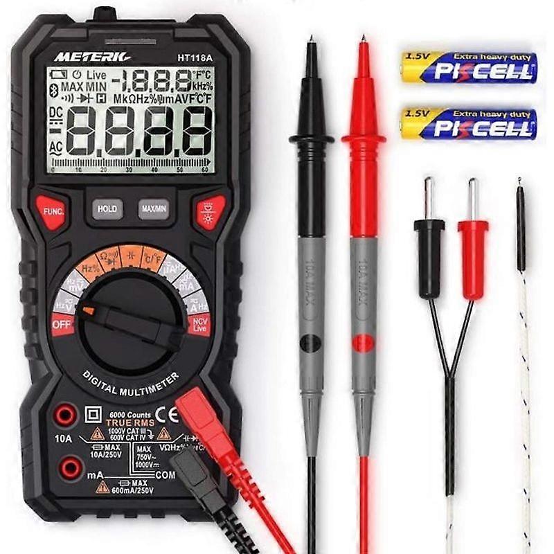 METERK Advanced TRMS 6000 Counts Electrical Tester MultimeterAmmeterVoltmeterOhmmeterBacklit LCD Display