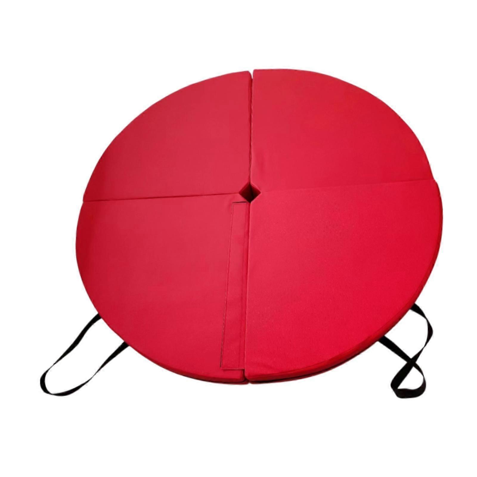 Pole Dance Mat Crash Mat Skid Proof Circular Lightweight Adults Exercise Mat Red
