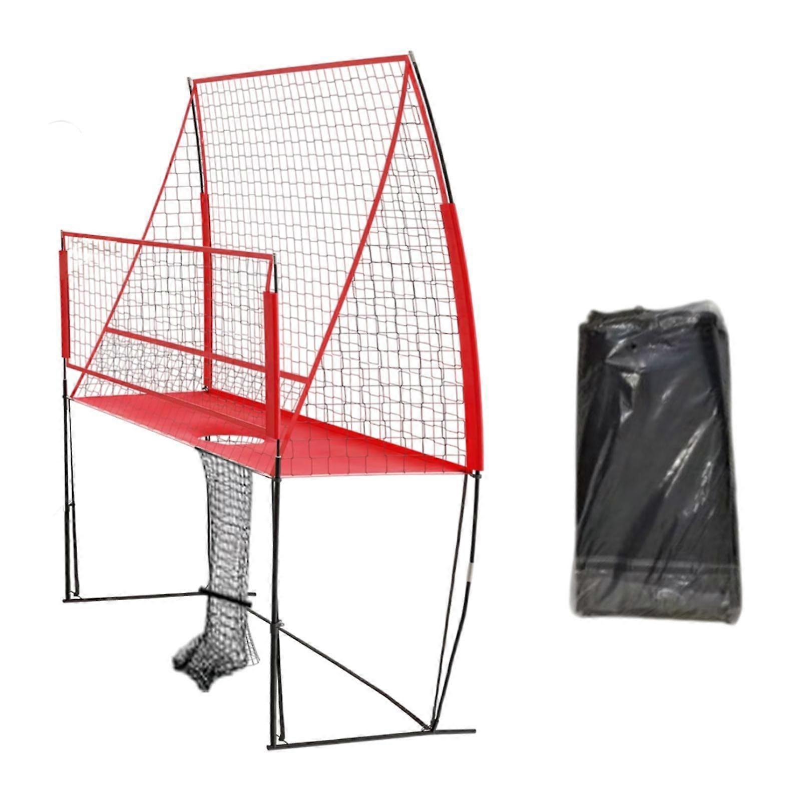 Volleyball Practice Net Sturdy for Backyard Games Hitting Outdoor Activities Red