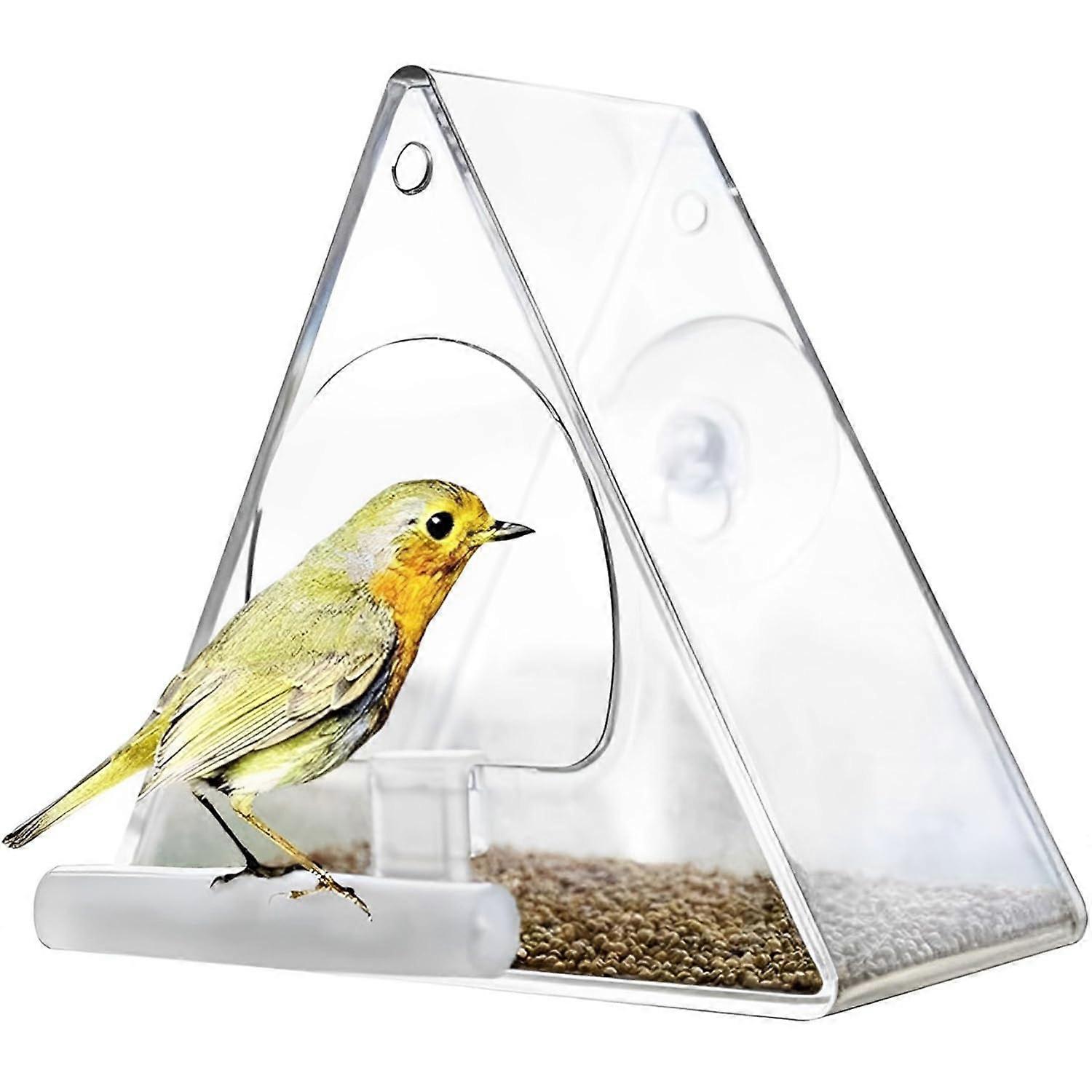 Acrylic Squirrel-Proof Bird Feeder Clear Triangle Design for Outdoor Use with Durable Weather-Resistant Material