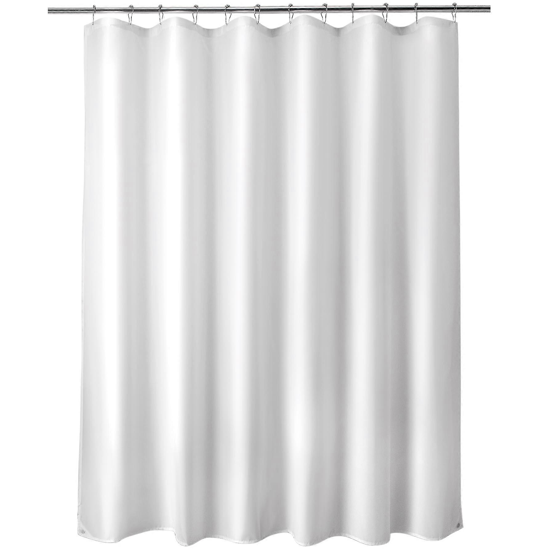 Washable Shower Curtain Liner With Magnets, Machine Washable, White Soft Fabric, 70x72 Inches