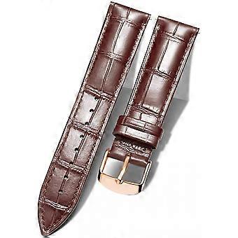 Genuine Leather Replacement Watch Band Multicolor Waterproof for Men Women, GR-Brown (23mm)