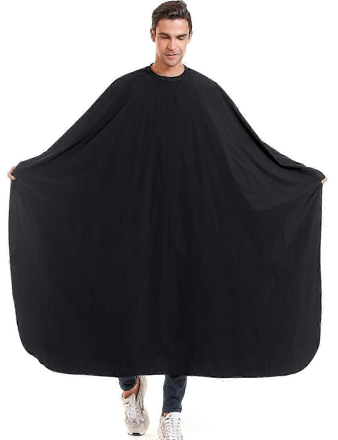 Nylon Barber Cape Waterproof Salon Large With Adjustable Snap Closureblack