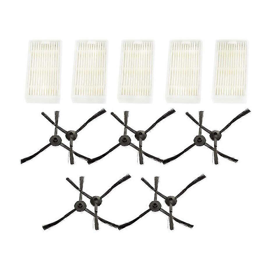 5 Filters+10 Side Brushes For MD16192 MD18500 MD18501 MD18600 Series