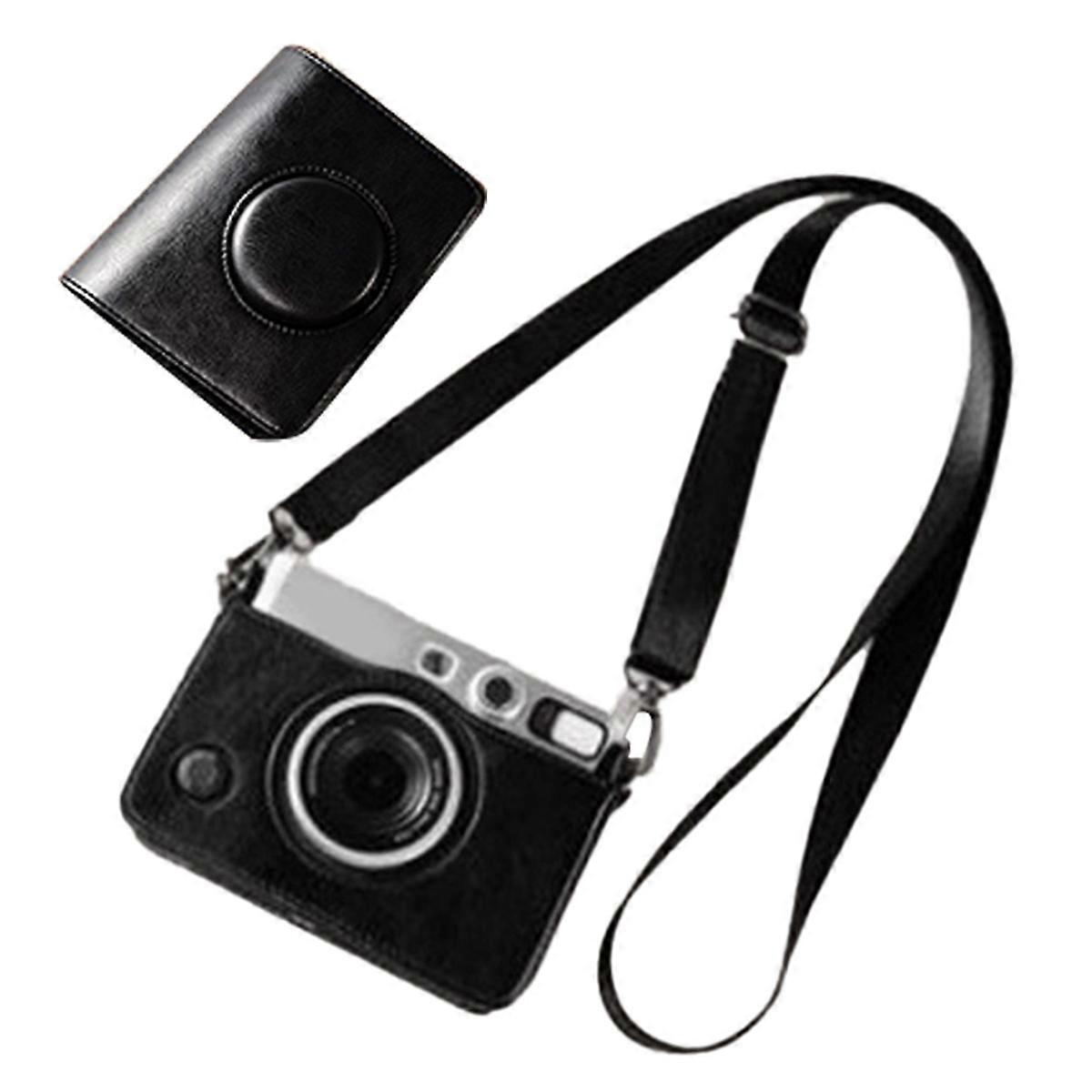 PU Leather Camera Bag for Mini Protective Case with Shoulder Strap Camera Accessory Storage A