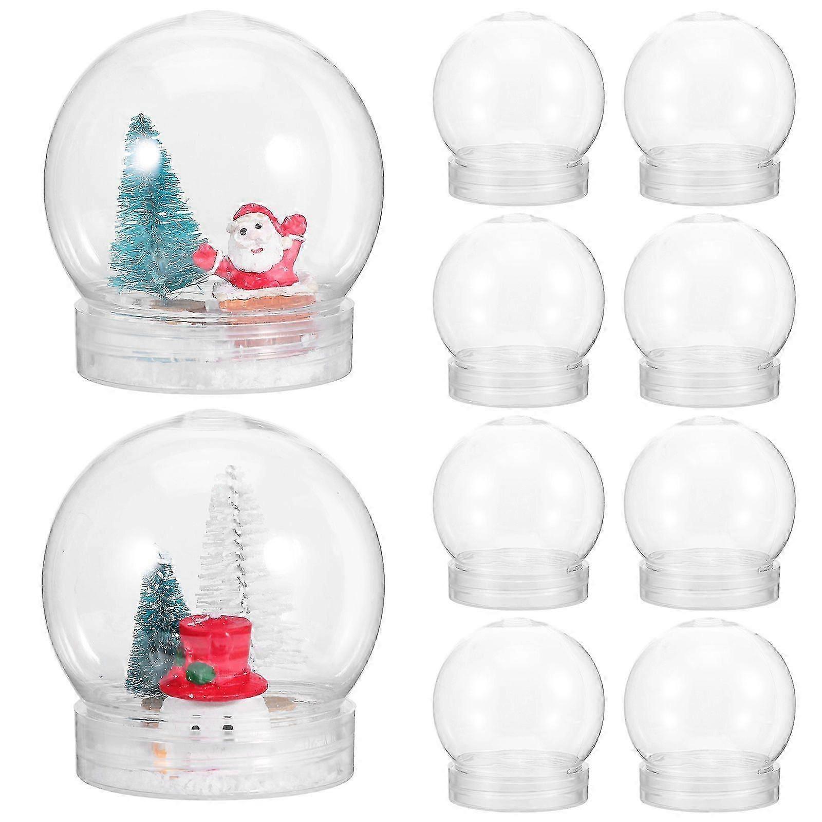 10pcs Small Clear Water Globes With Screw Off Cap Empty Snow Globe Making Props Mini Snow Globes