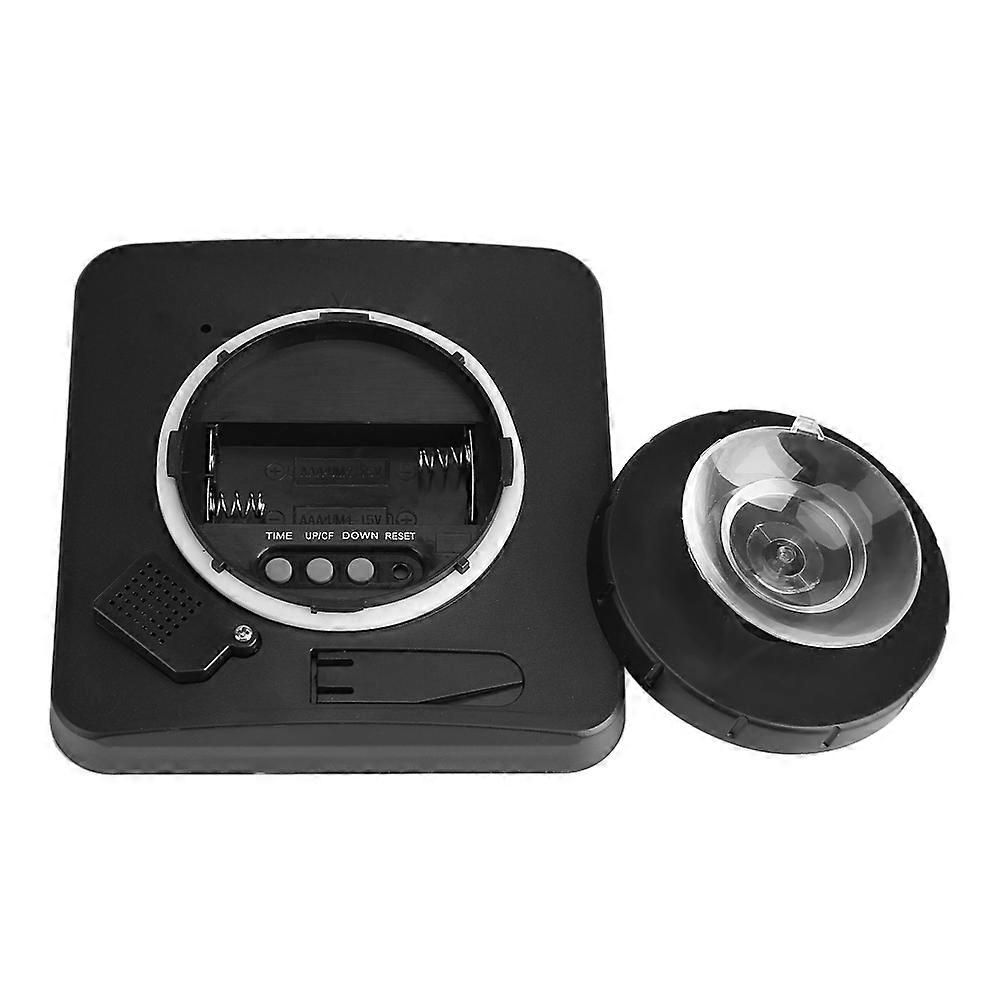 Bathroom Timer Wall Clock with Digital LCD Display, Humidity and Temperature Sensor, Suction Cup Mount