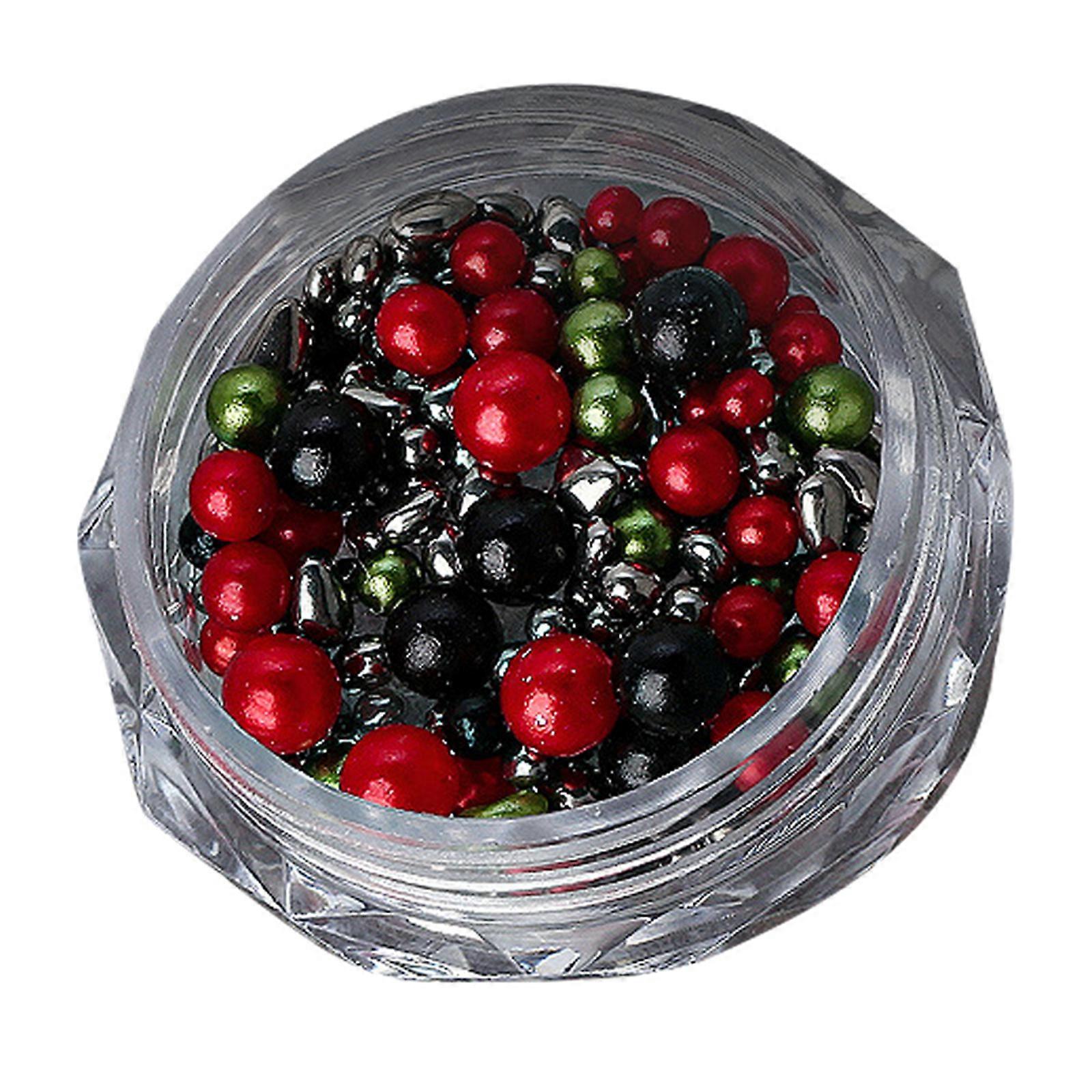 クリスマスネイルアートパールビーズチャームラインストーンクリスタルDIYミックスジュエリーパールパーツマニキュアネイルアクセサリー