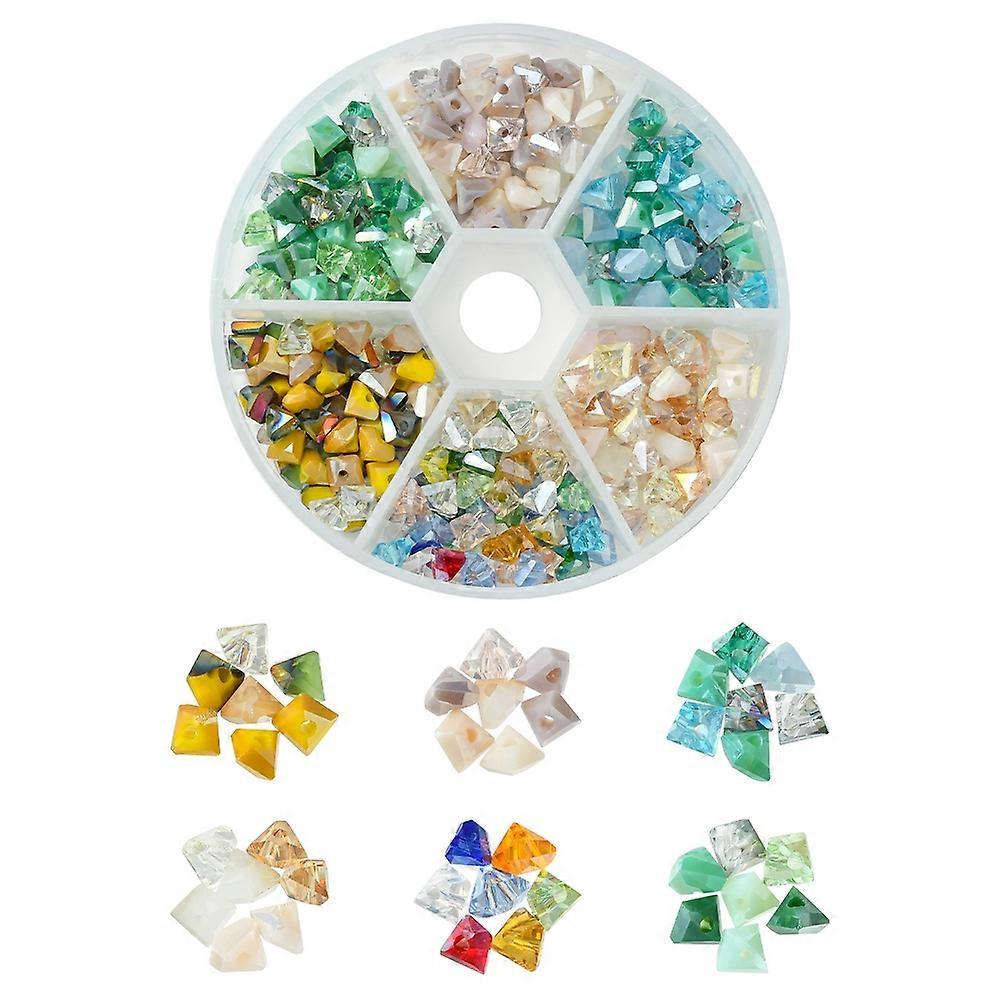 Craft Beads 6 Colors Electroplate Glass Beads Triangle