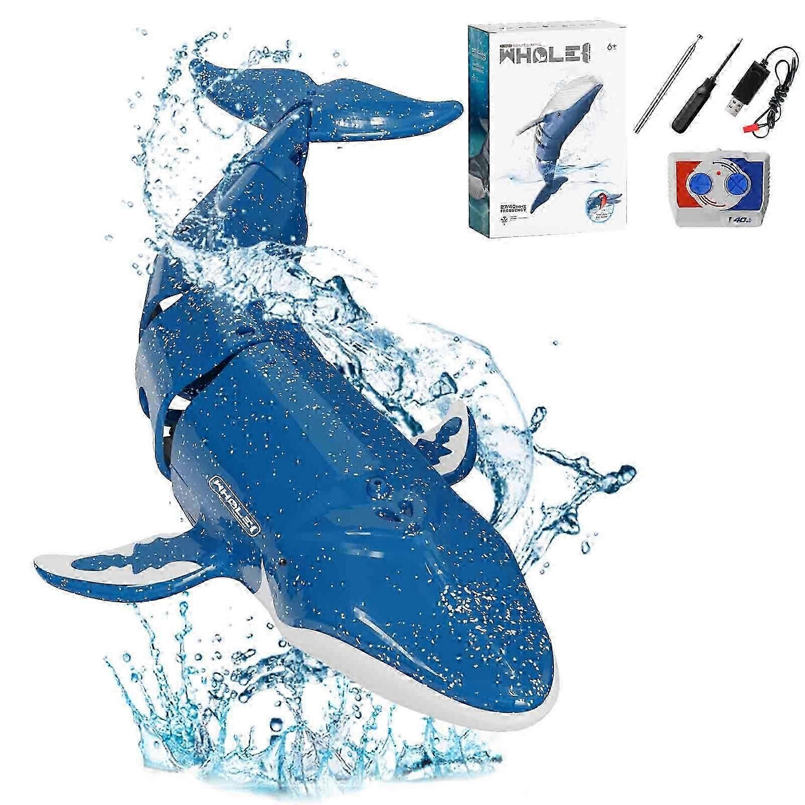 Remote Control Whales High Simulation Scale Robot Fish With Diving & Spray Water For Bathroom Swimming Pool For Kids Boys Birthday Gifts RC Boats Pond