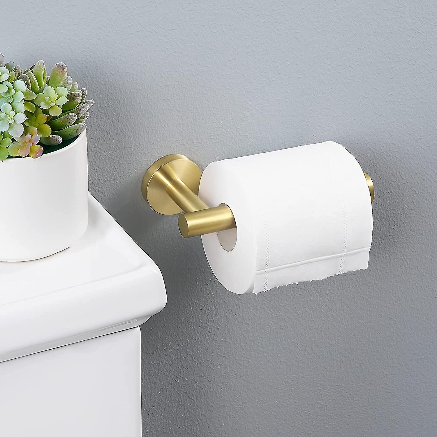thumbnail image 2 of SWHYGER Brushed Gold Toilet Paper Holder - SUS304 Stainless Steel Wall Mount TP Holder For Big Rolls 2 of 14