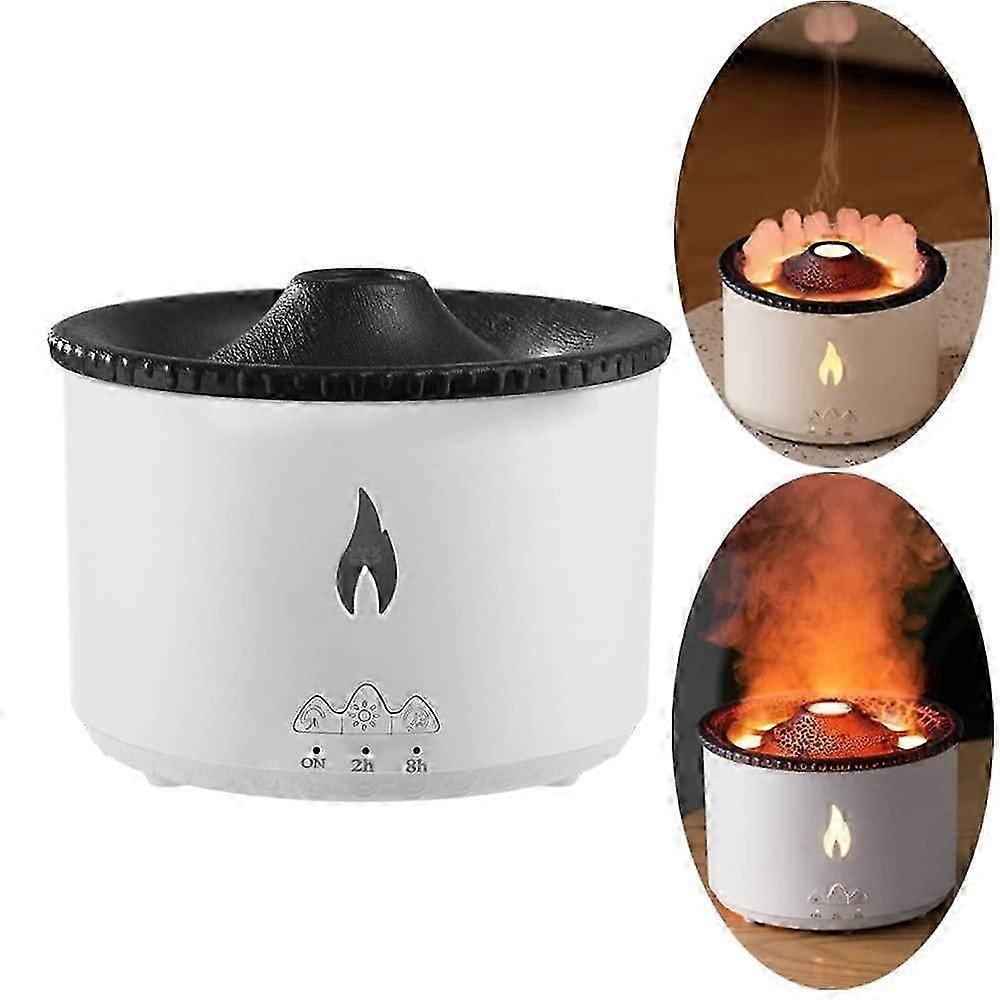 Essential Oil Diffuser, Flame and Volcano 2 Spray Modes, Warm Light, Timer and Auto Shutoff 360ml Ul