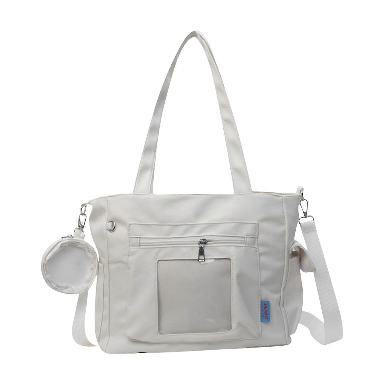 コスプレ旅行や普段使いにおしゃれなイタバッグ ゆったりとしたインテリアと快適なショルダーストラップのクロスボディバッグ ホワイト