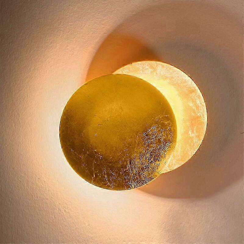 7W LED Wall Lamp Gold Lunar Eclipse Design Bedroom