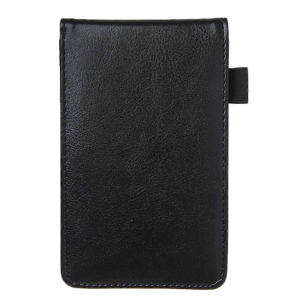 Multifunction Pocket Planner A7 Notebook Small Notepad Note Book Leather Cover B  black