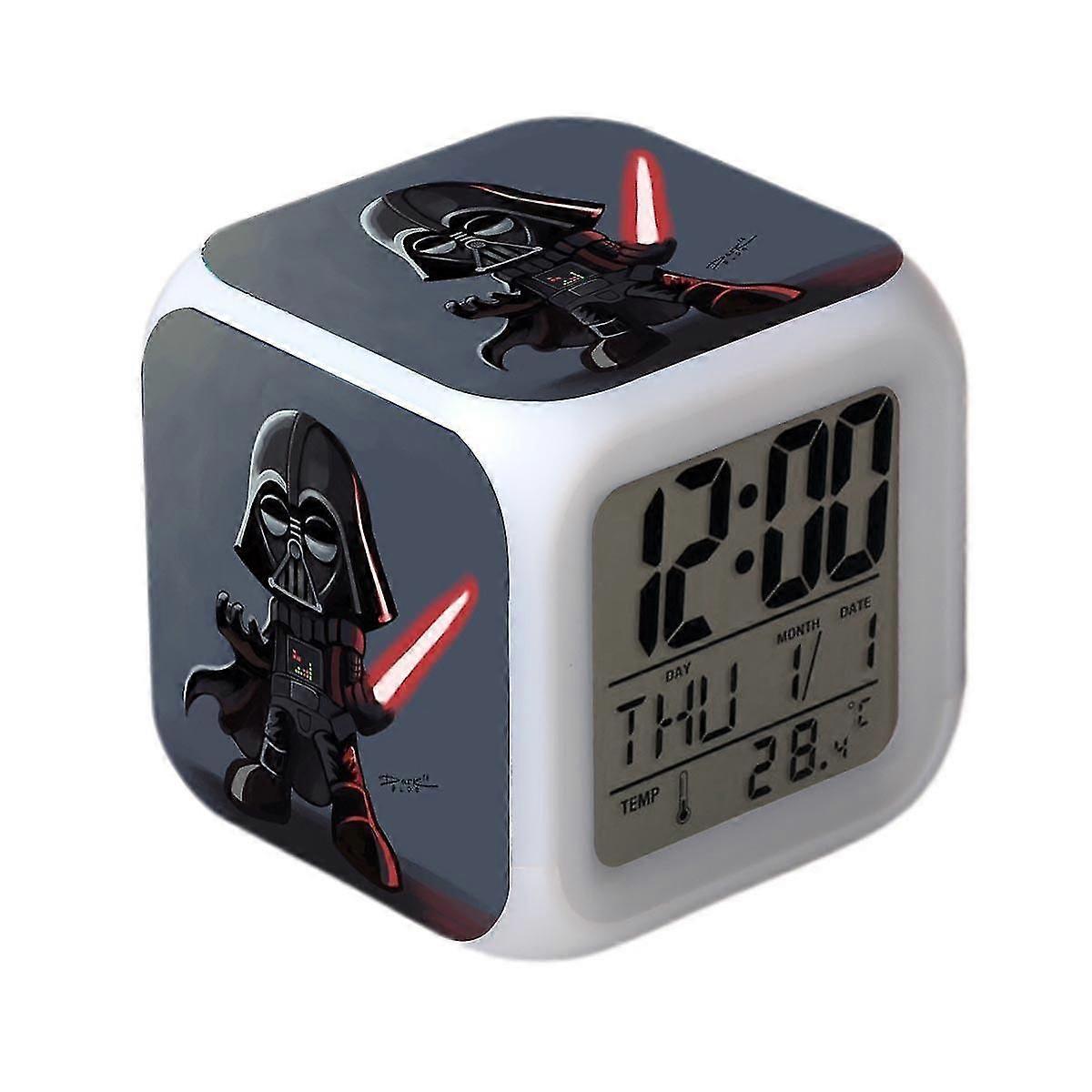 Star Wars Alarm Clock Movie The Force Awakens LED Alarm Clock Square Clock Digital Alarm Clock with Time, Temperature, Alarm, Date,QWER468