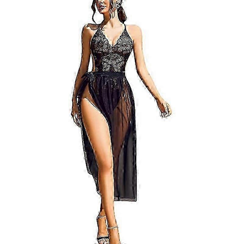 Kvinnor One Piece Underkläder Djup V Lace Bodysuit