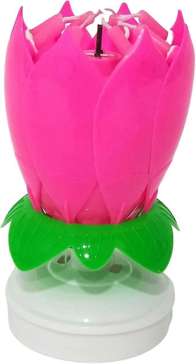 Lotus Candle LED Festive Electric Lotus Candles Visual Effect Solid Paraffin Unique Creative Pink 1 Pcs