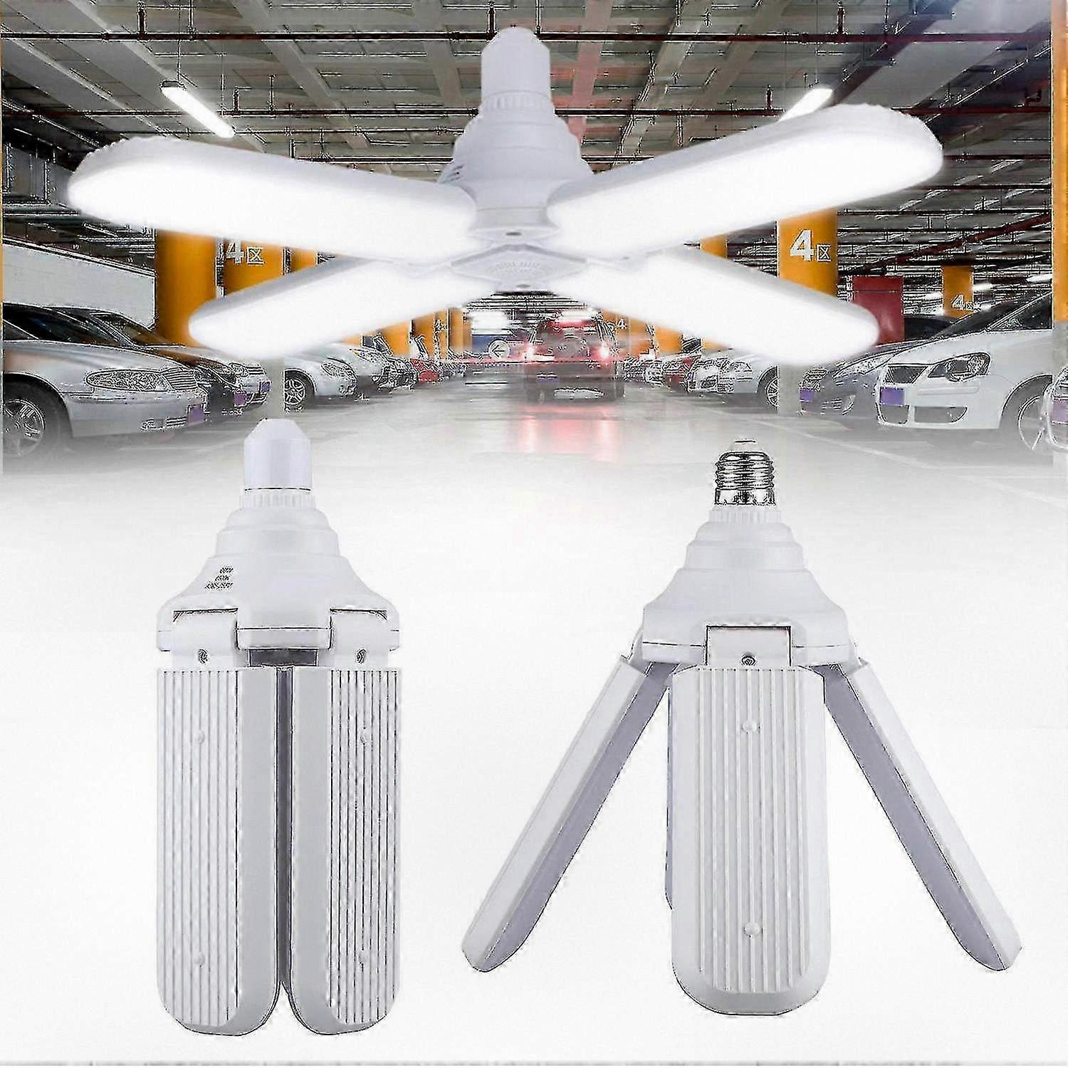 45W Adjustable LED Garage Lighting, Daylight White Ceiling Light with 3-Panel Design for Garage Use