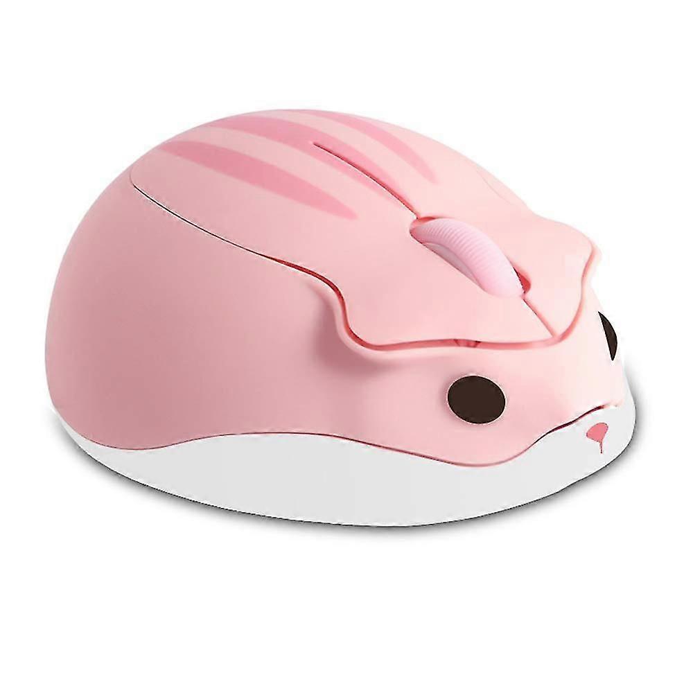 Wireless Mouse Cute Hamster Shaped Computer Mouse 1200dpi(pink)