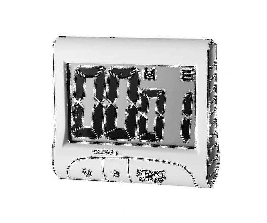 2 Pack White Digital Kitchen Timer with Large Digit, Countdown, LCD Display & Back Stand