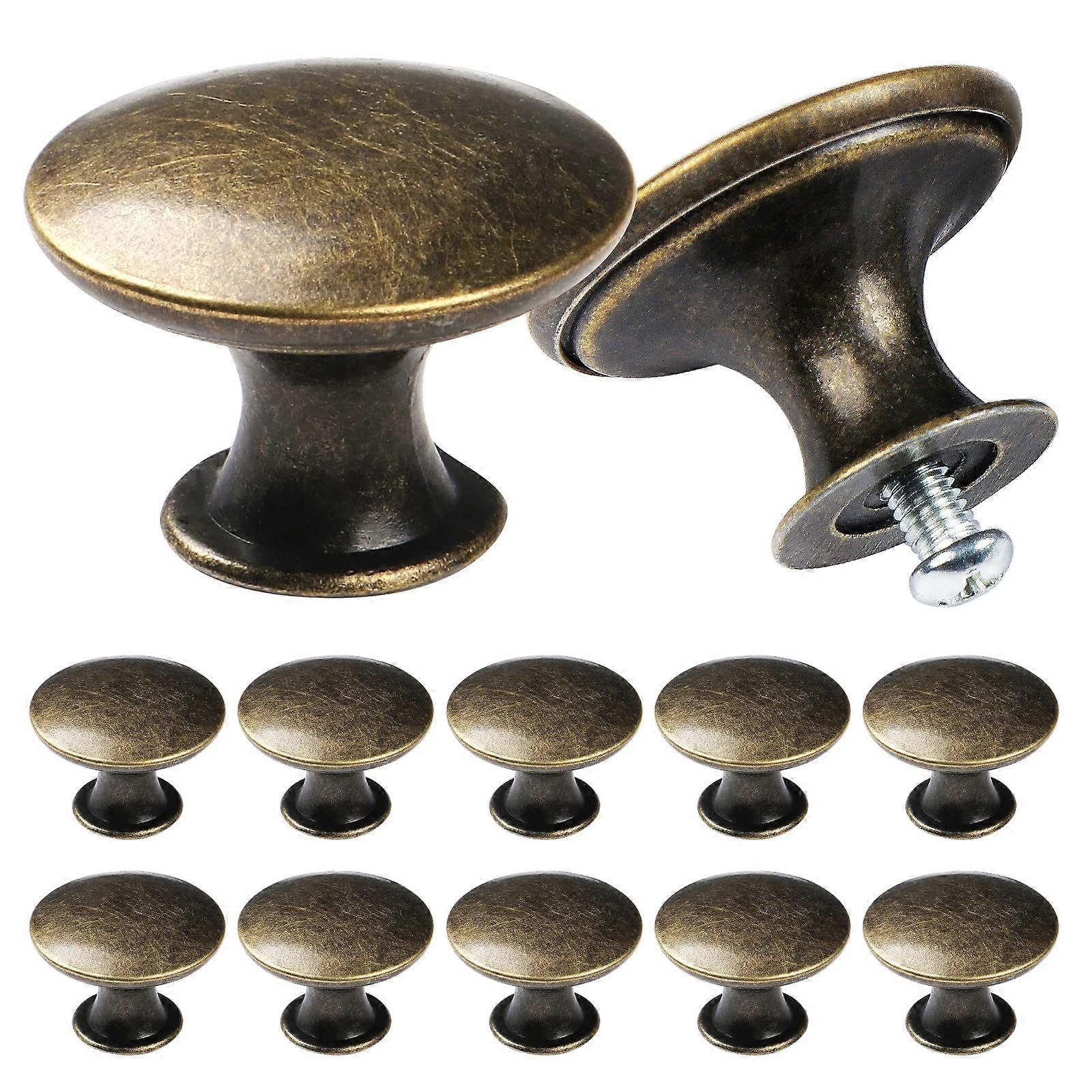 Set of 12 Vintage Chic Style Kitchen Cabinet Knobs - 30mm - Bronze