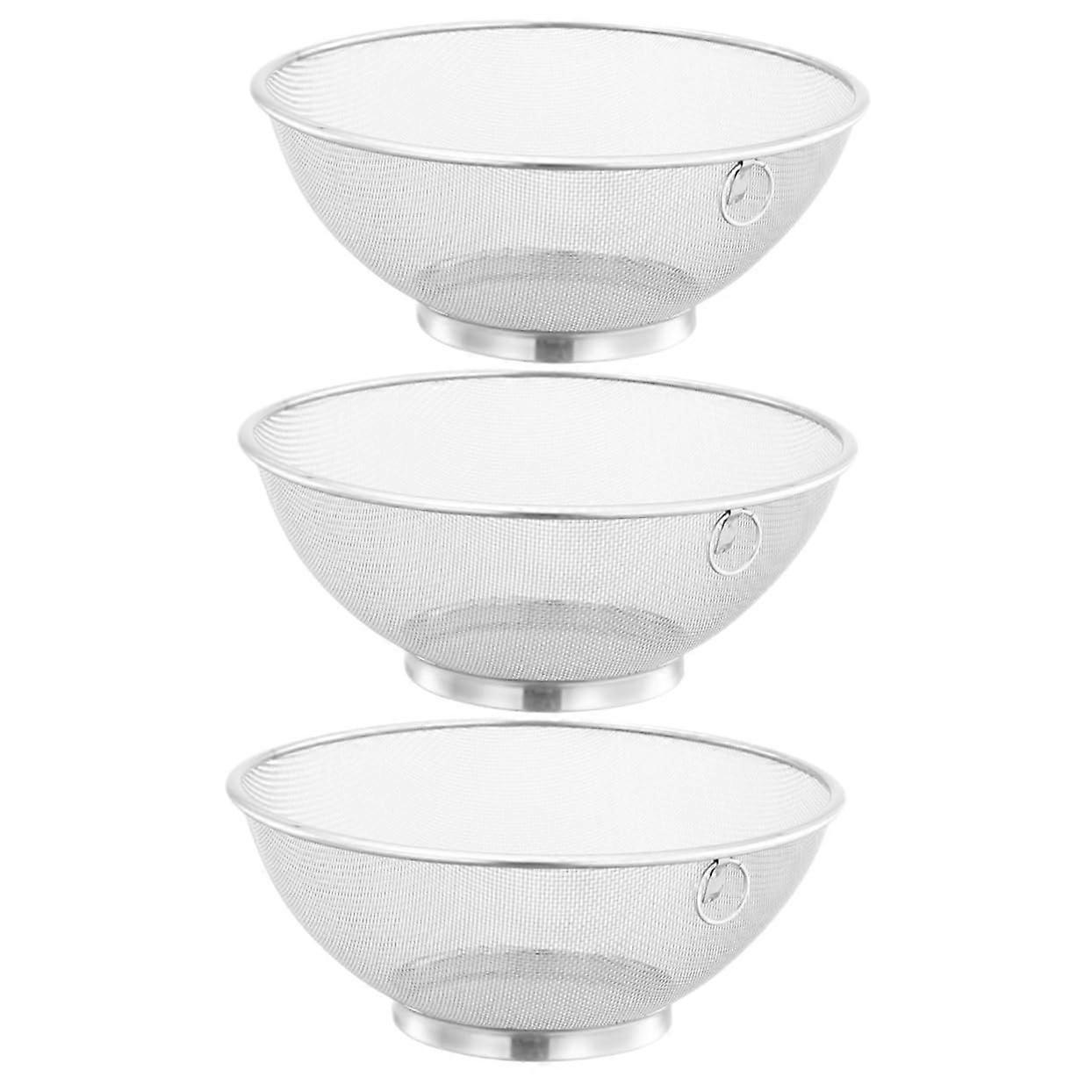 3 pcs Stainless Steel Mesh Rice Strainer Basket for Food Storage Drainage