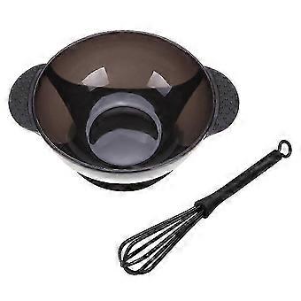 2 Set Hair Dyeing Bowl Agitator Set Suction Cup Bowl Stirrer Hairdressing Supplies Kit (Black Bowl Black Agitator)