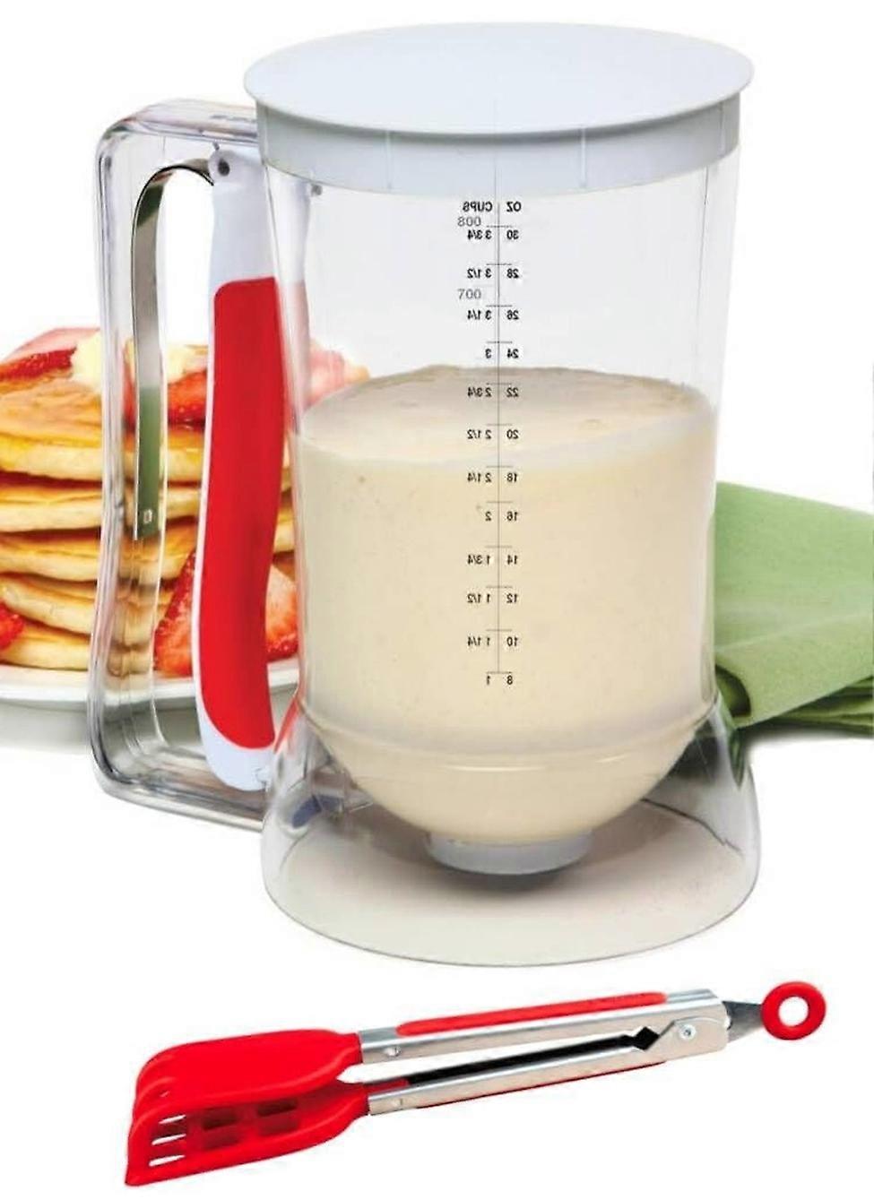 Waffle Dough Distributor Komo Set With Waffle Tongs For Fluffy Waffles Compatible With Standard Waffle Makers