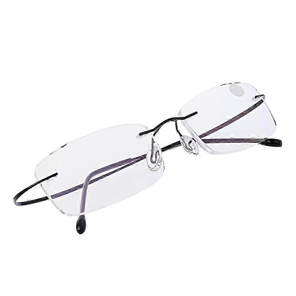 Ultralight for Titanium Rimless Reading Glasses Unisex+1.0~+3.5 Diopter Compact