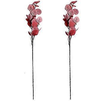 2pcs wedding adornment decorative simulation apple leaves plant ornament red
