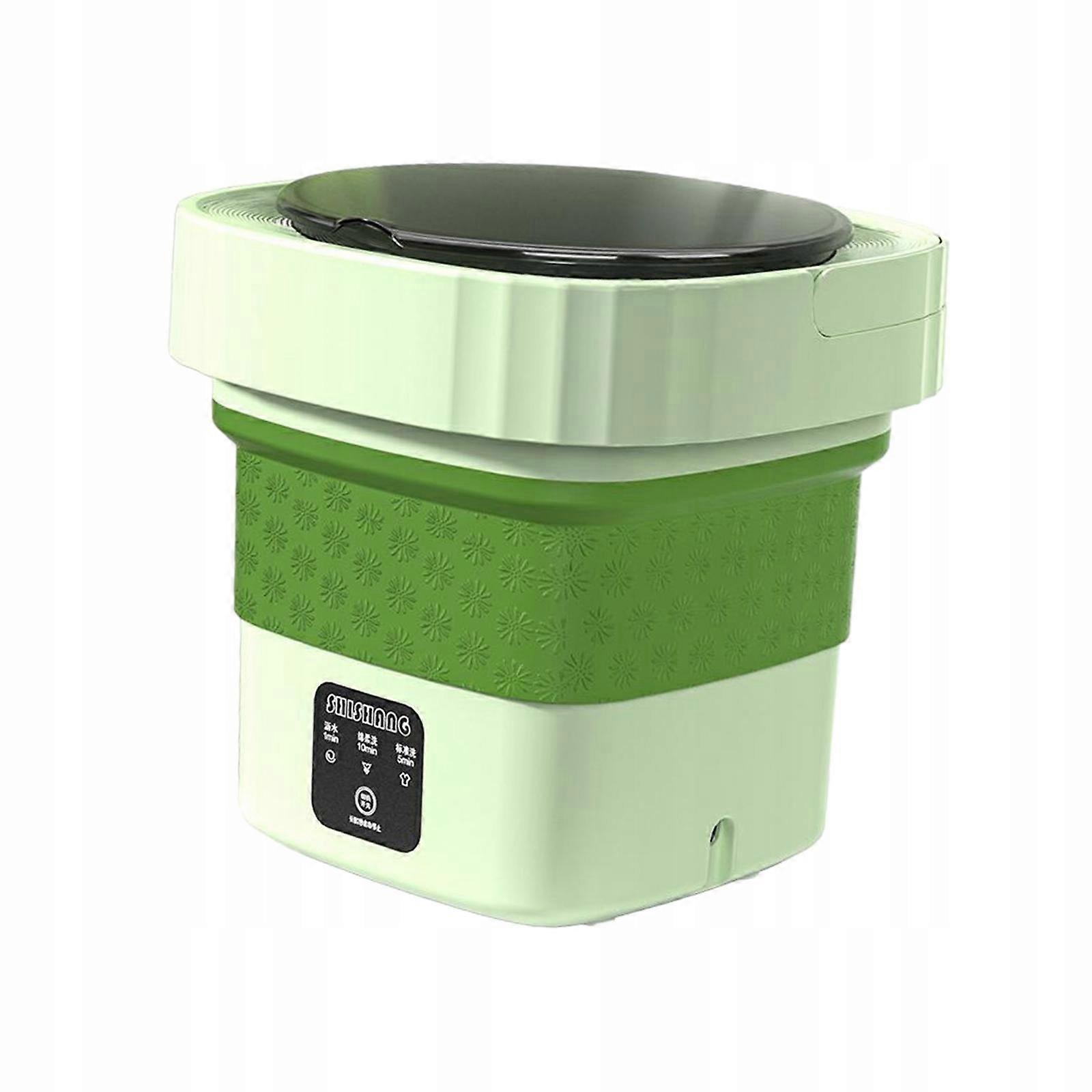 Foldable Washing Machine Mini Clothes Washer Green
