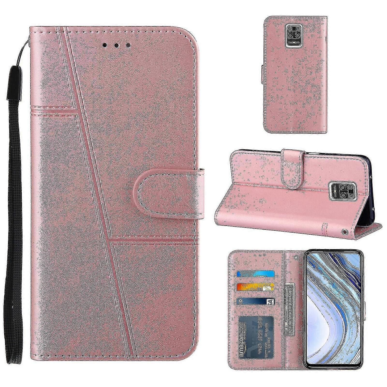 Xiaomi Redmi ملاحظة 9s/note 9 برو حالة الجلود فوليو تغطية قسط المغناطيسي Etui كوك - الوردي