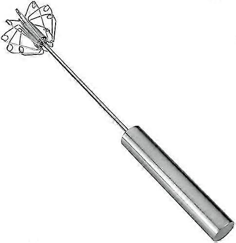 Push-action roterende rustfritt stål visp, 35cm, stål, sølv