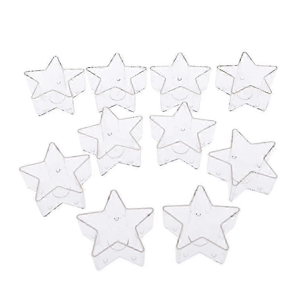 10pcs Square Clear Plastic Tealight Cup Holder 3.7x1.8cm