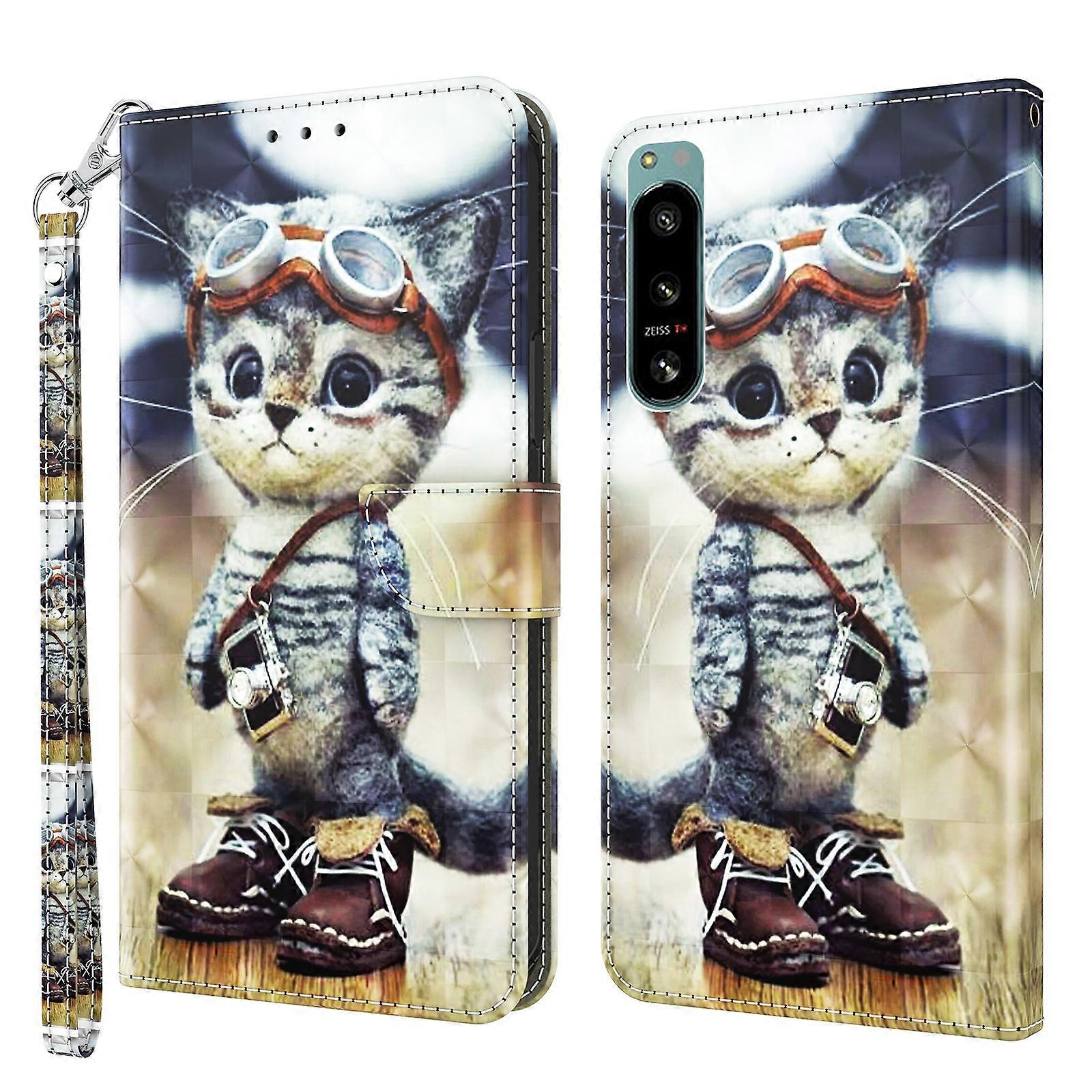 For Sony Xperia 5 IV 3D Painted Leather Phone Case