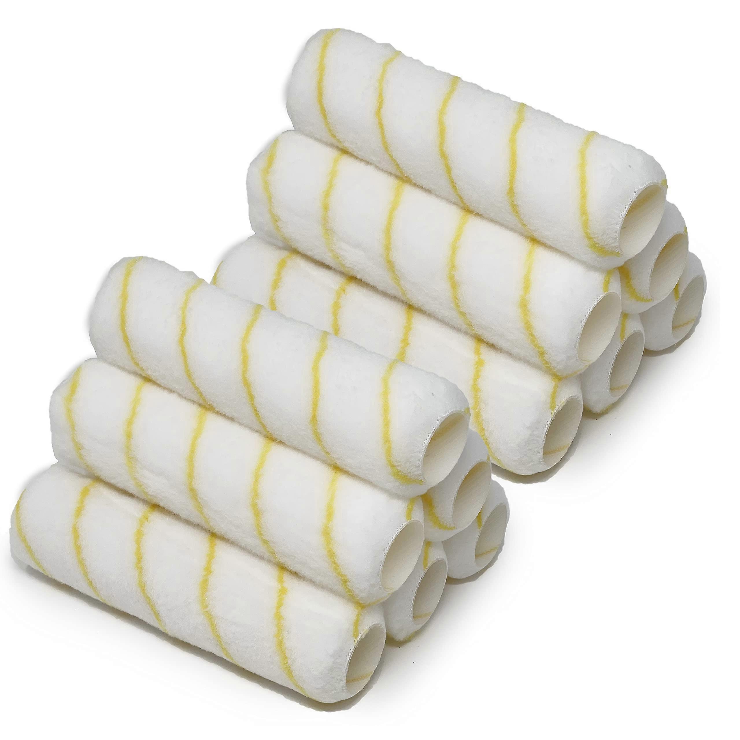 Paint Roller Covers 12-Pack 9 Inch Shedless Roller Covers 1/2 Nap Compatible with Paint Roller Frames and Kits