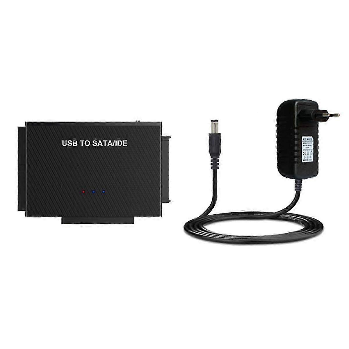 USB 3.0 to SATA / IDE Adapter Hard Drive Adapter compatible 2.5 / 3.5 Inch SATA & IDE HDD EU Plug