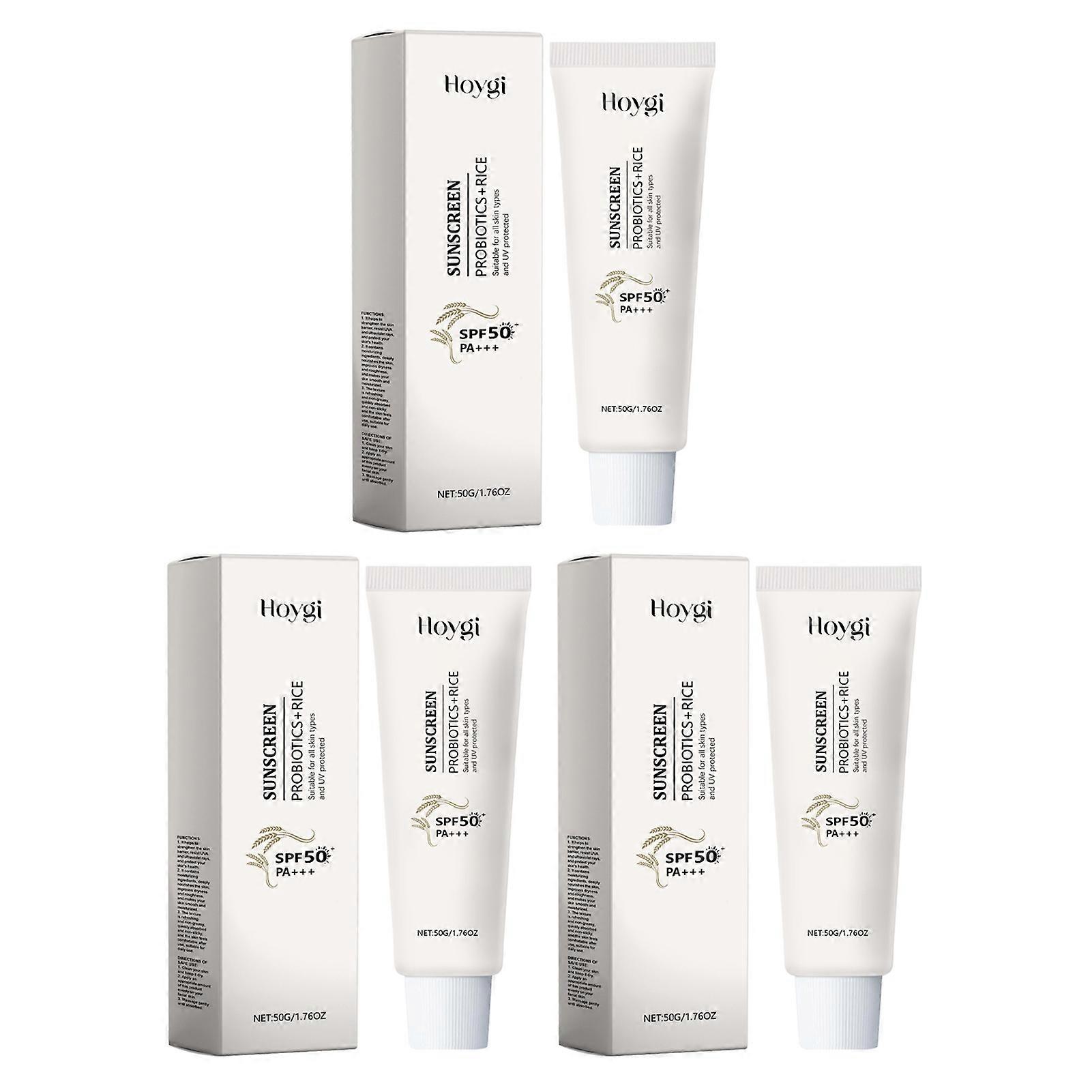 Probiotics+rice Sunscreen Suiuble for All Skin Types and UV Protected Spf50pa+++ Lightweight Moisturizing Protective Cream