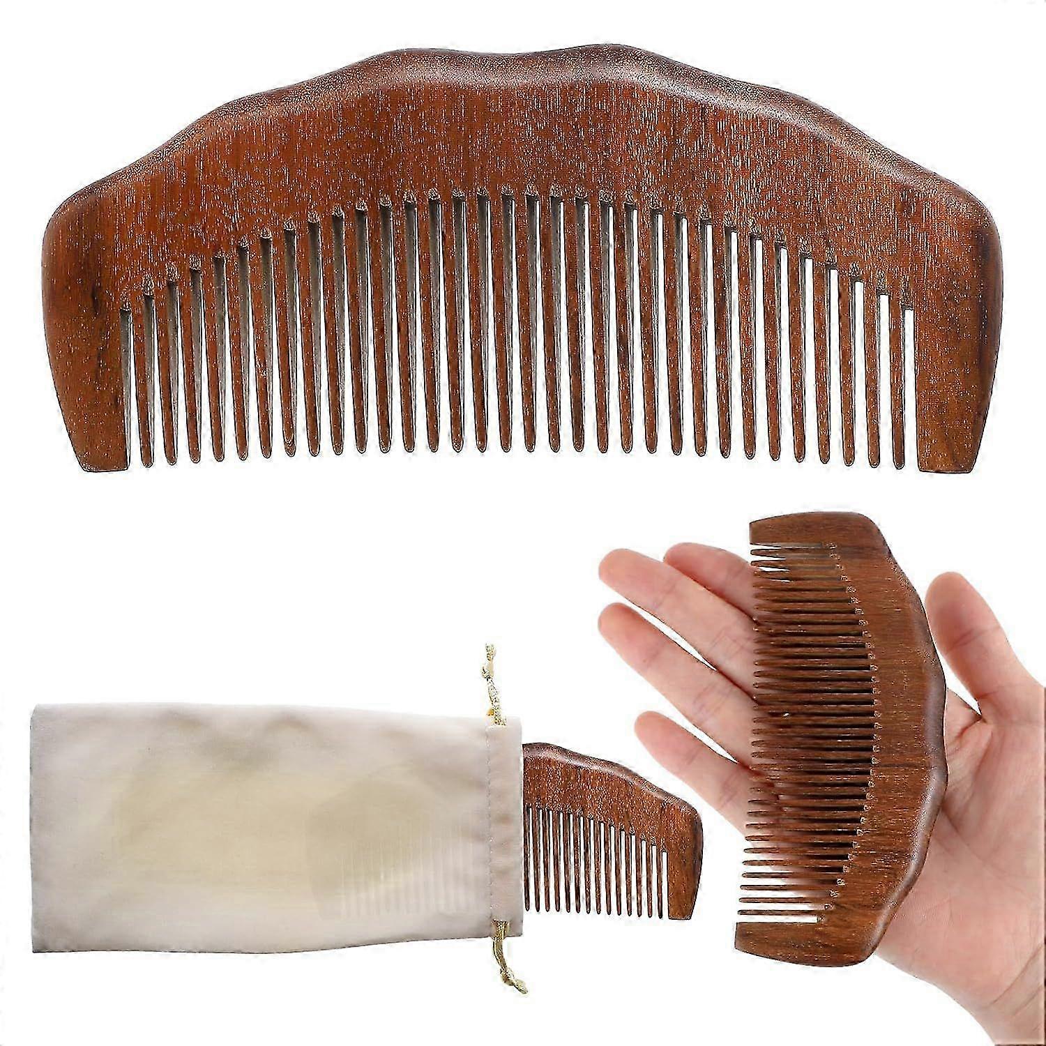 Birthing Comb Made of Wood for Labor with Natural Bag Cloth and Comb