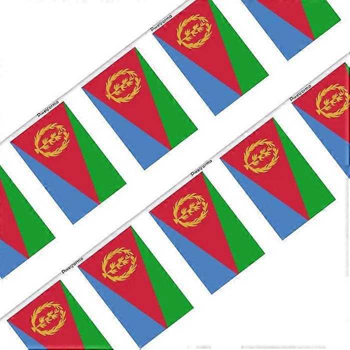 Flag Garland - Multicolored - Eritrea - 100 pieces - 14 x 21 cm - Polyester