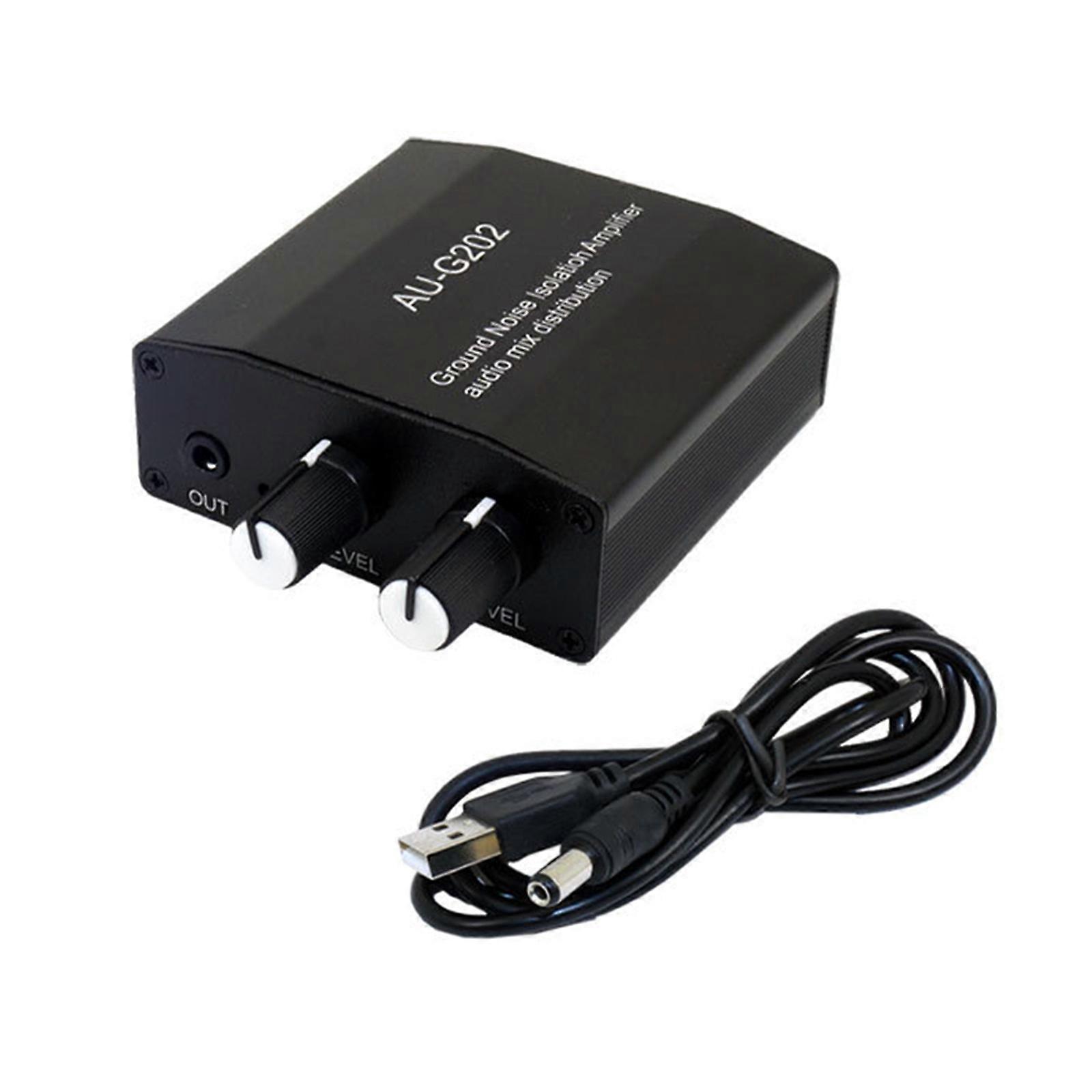 2Channel 3.5mm Auditory Mixing Console 2-In-2-Out Mini Headphone Auditory Mixer for Home and Studio Use