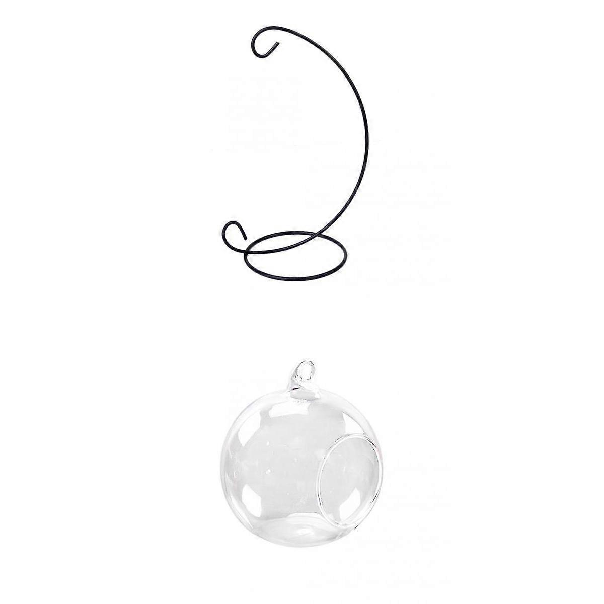 12cm Hanging Vase Bottle Terrarium Container + Stand