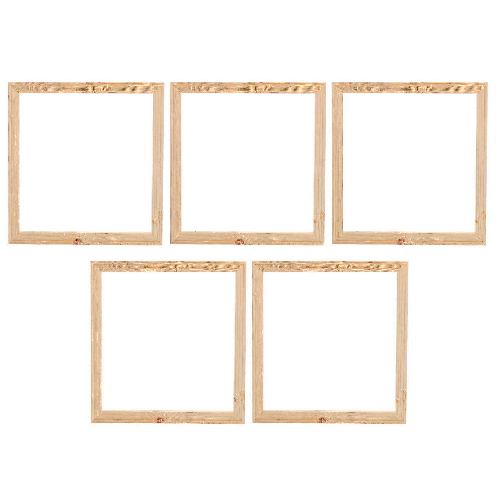 5PCS Shape Wooden Picture Frames for Oil Painting Decorative Inner Frames Elegant Design Home Decor Safe Easy Use