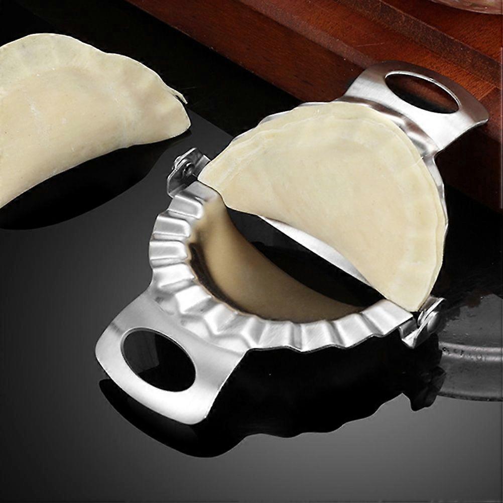 Stainless Steel Dumpling Maker Dough Press Creative Dumpling Mold Making Tool for Home Kitchen (Large Size)