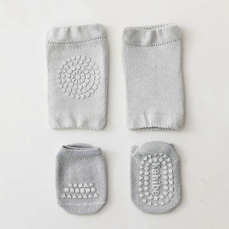 Summer Baby Knee Pads Socks Set Solid Color Anti Slip Socks Kneecap Kid Crawling Safety Floor Socks Knee Protector for Girls Boy