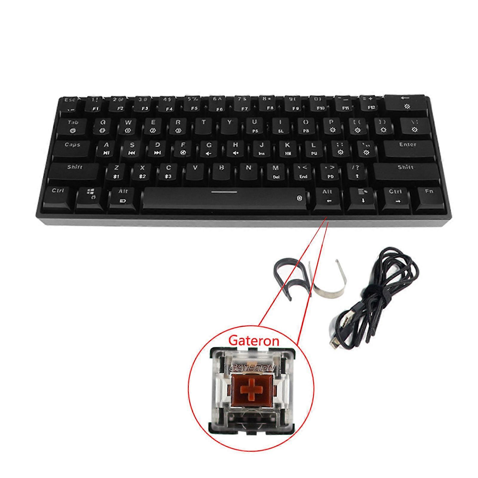 RGB LED Backlit Wireless Bluetooth-compatible 5.0 Dual Mode Mechanical Keyboard,Portable Compact Waterproof  White