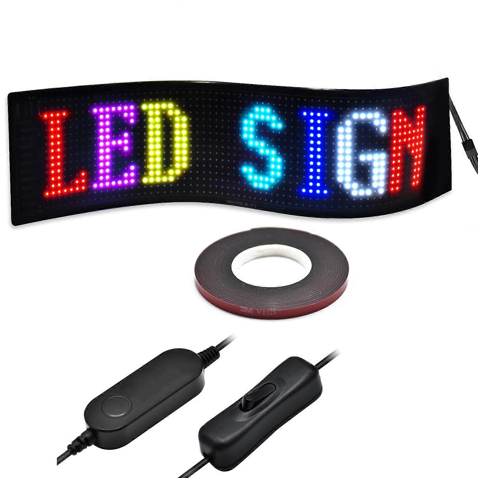 pour le signe de voiture créatif Affichage LED de voiture portable léger Contrôle de l’application Écran LED de connexion compatible Bluetooth Durabl