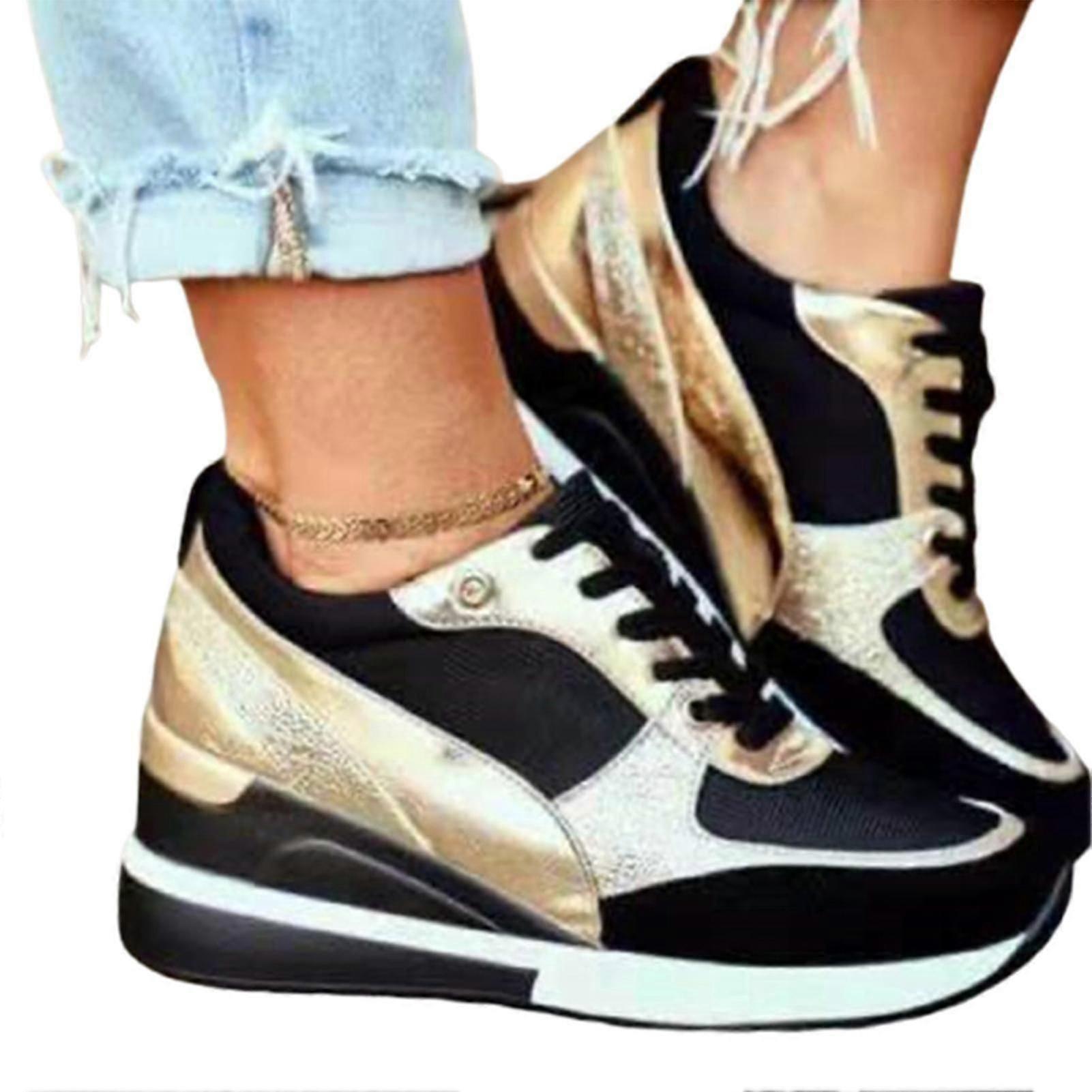 Basket Eva Glow High Heeld Wedge Sneakers For Women Platform Casual Lace-up Shoes For Daily Wear - Ya